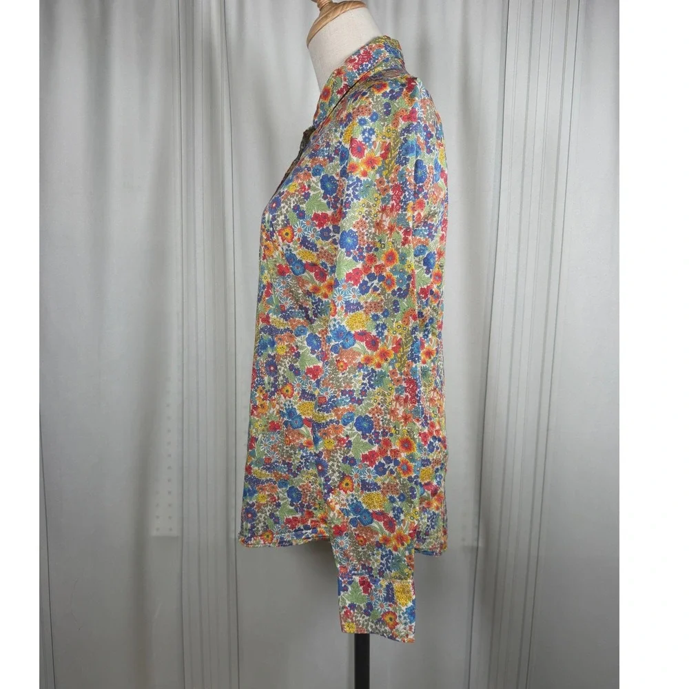 J.Crew Liberty Art Fabrics Floral Button Down Shirt Margaret Annie Print 4 Faded